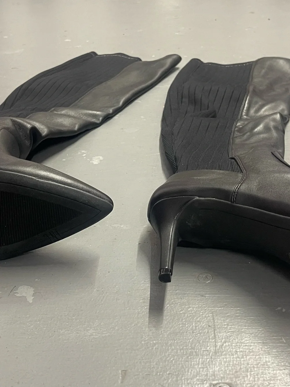 INC International Concepts Black Over-the-Knee Pointed-Toe Stiletto Boots
